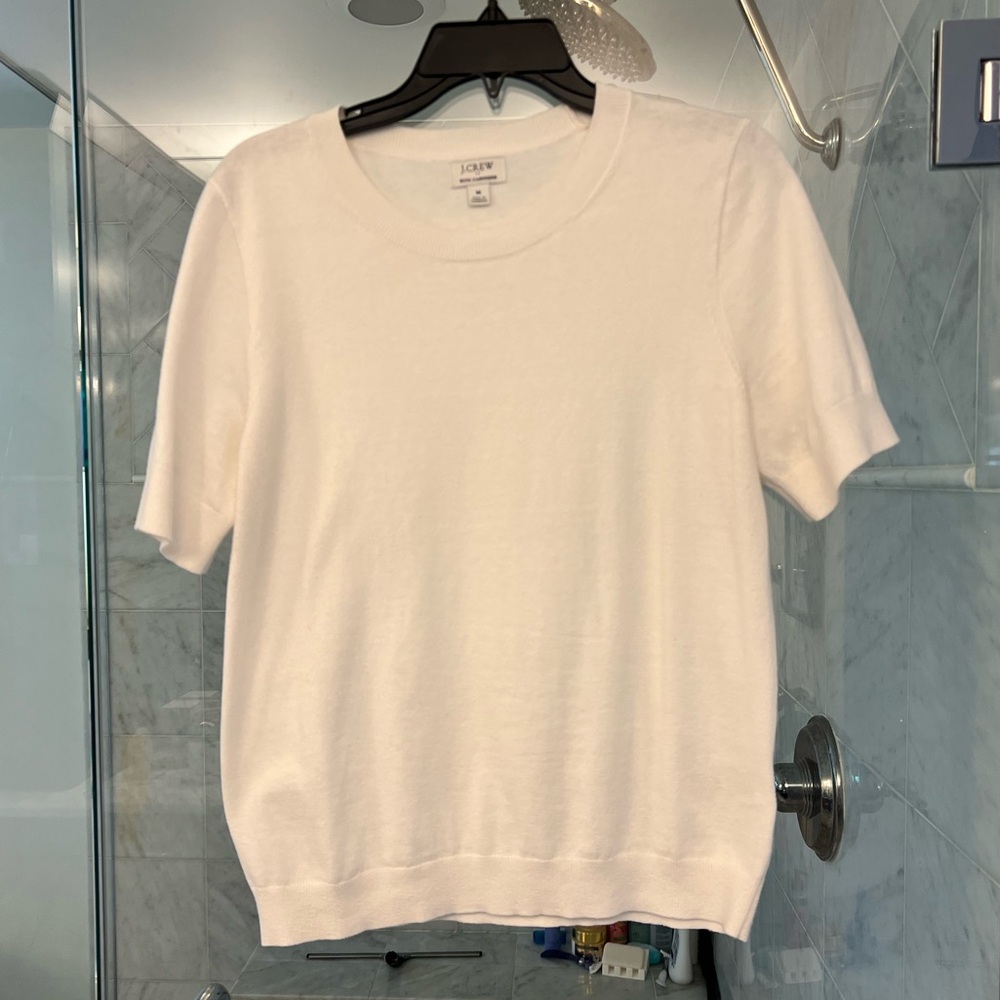 J Crew Factory short sleeve sweater. Worn once. Off white/ Cream